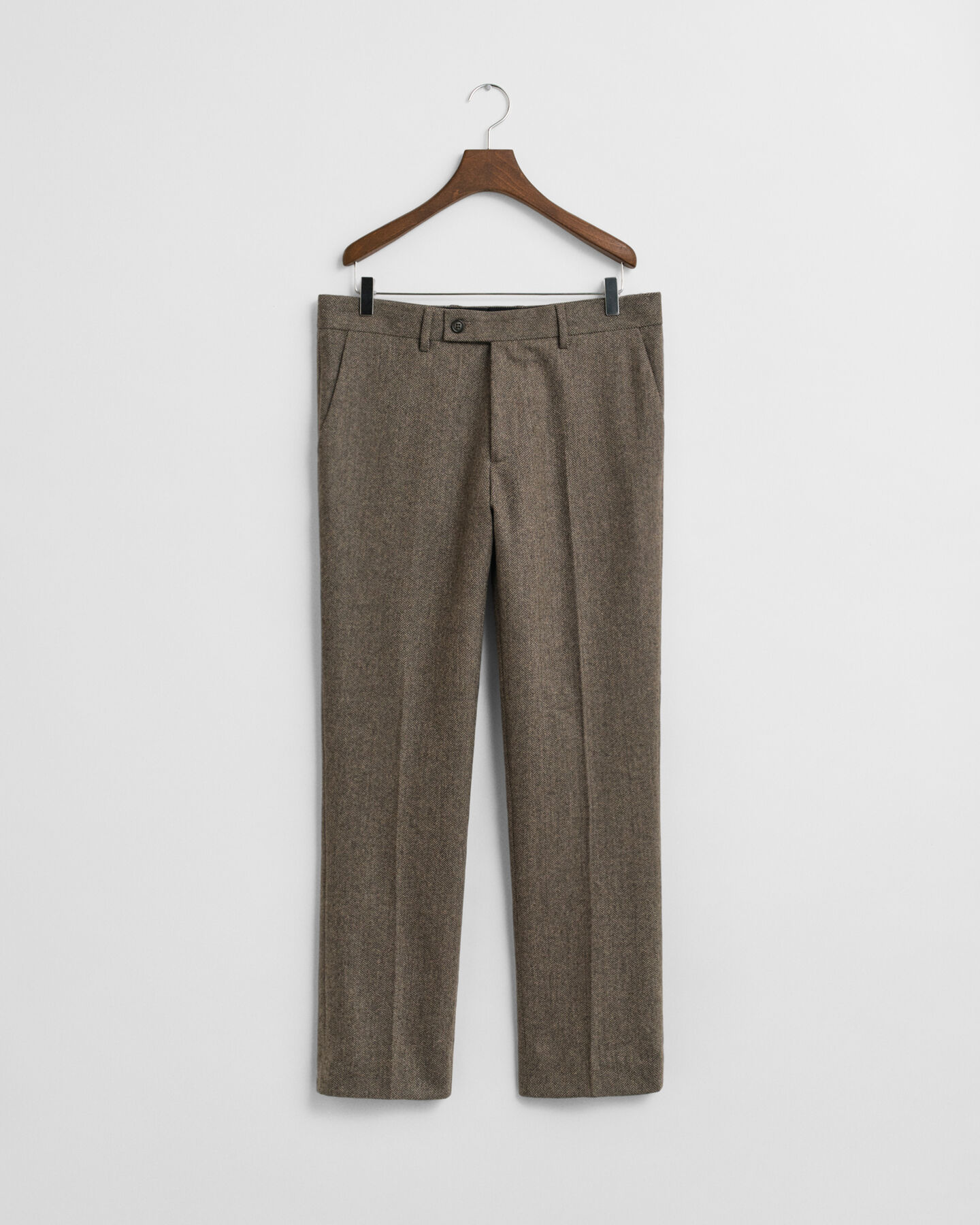 Pantalon de costume coupe slim en flanelle à chevrons