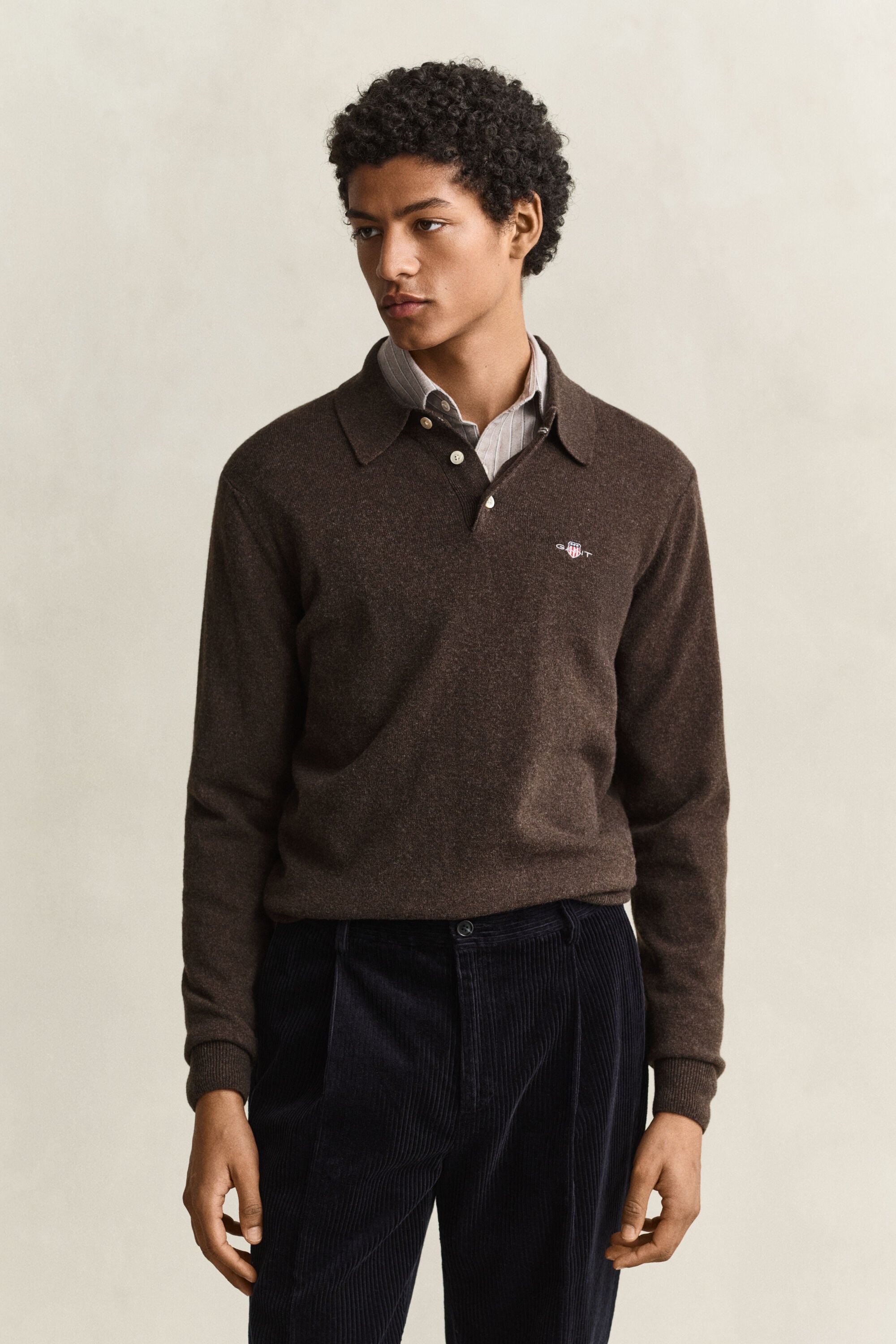 Pull polo en laine d'agneau ultrafine