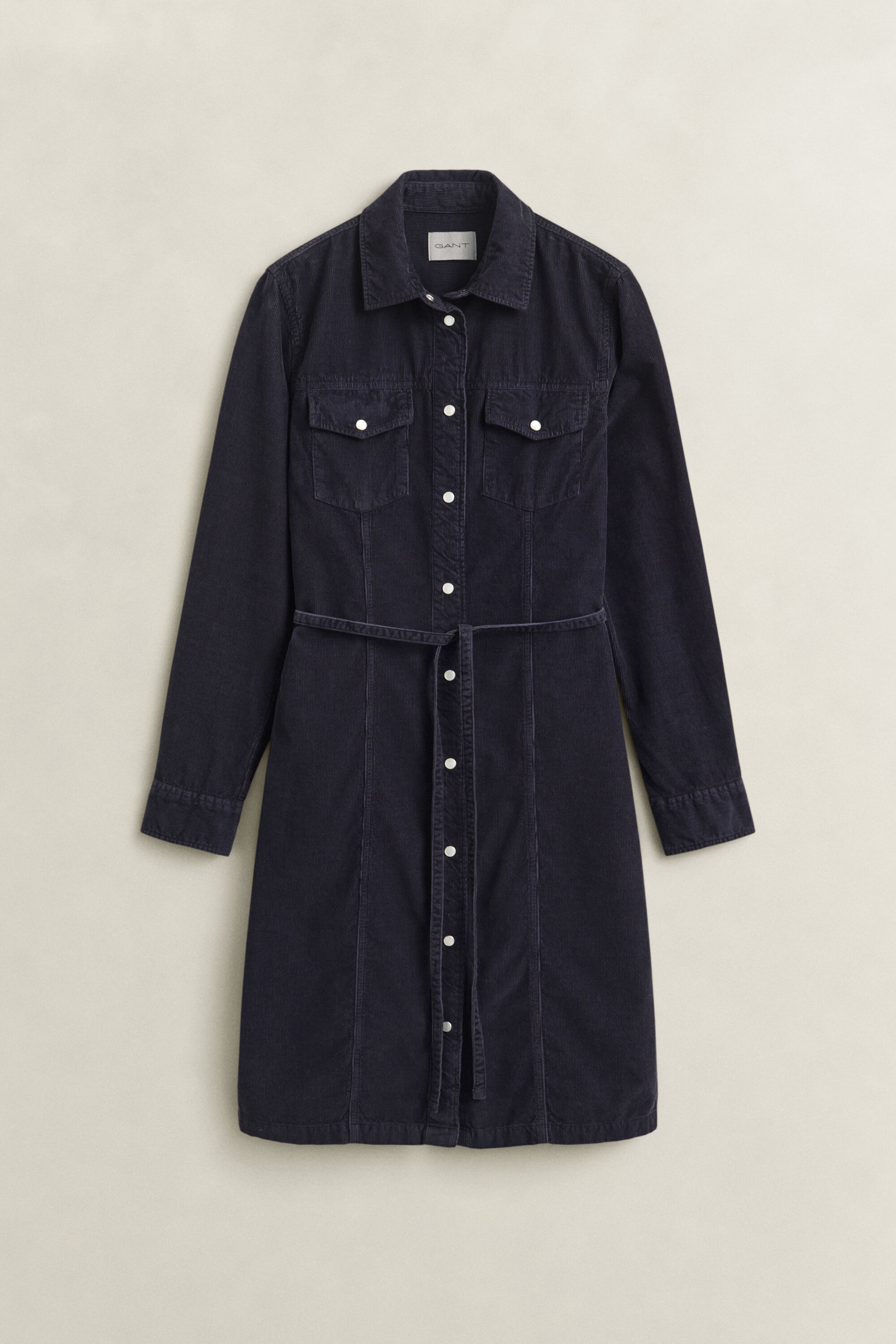 Corduroy hemdjurk met ceintuur