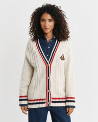 Gant Varsity kabelgebreid vest met V-hals