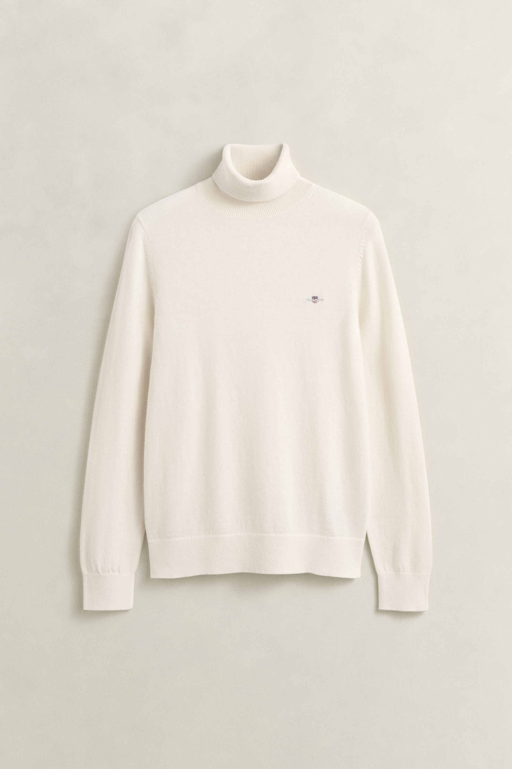 Pull col roulé en laine et coton