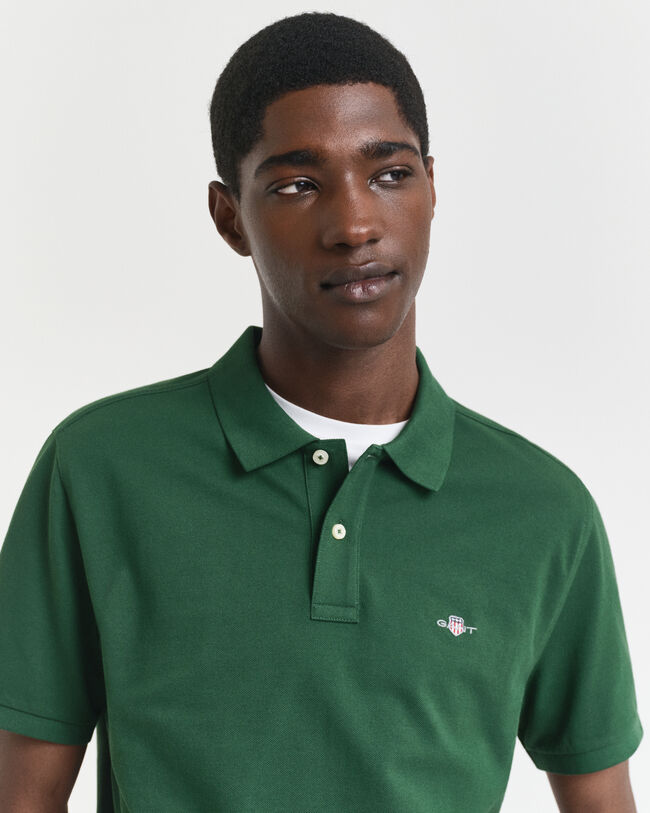 Polo coupe regular en coton piqué Shield