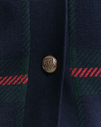 Cardigan col V à carreaux