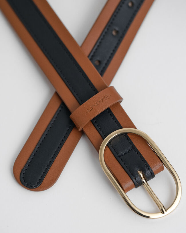Ceinture en cuir à rayures