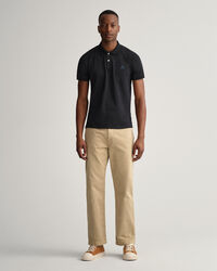 Pantalon chino droit en serg&eacute;