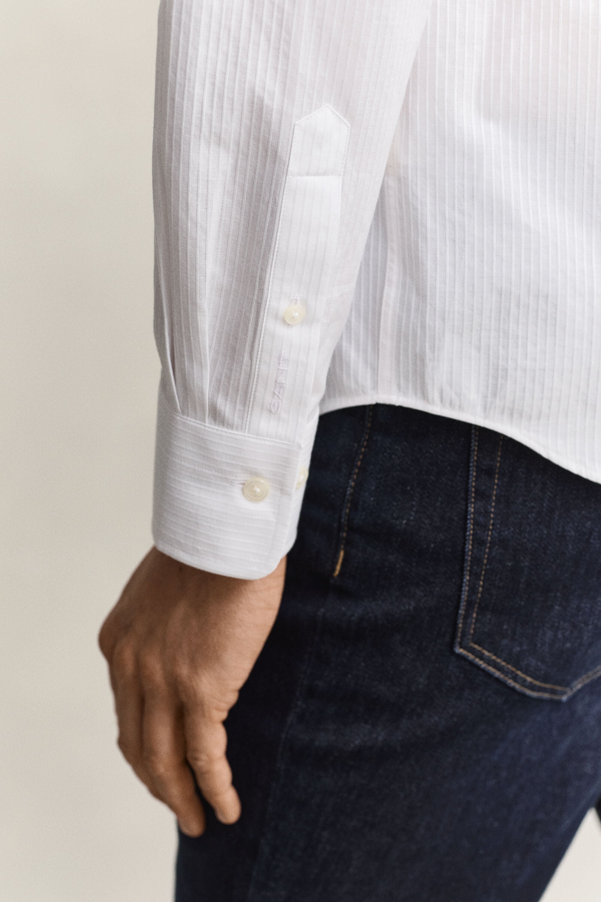 Chemise coupe regular à rayures dobby
