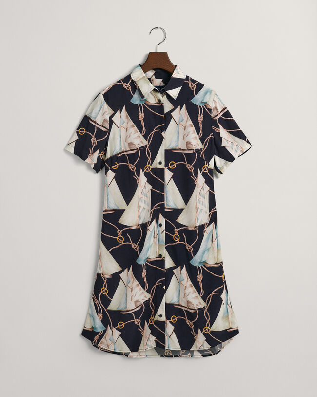 Slim Fit Sailing Print overhemdjurk