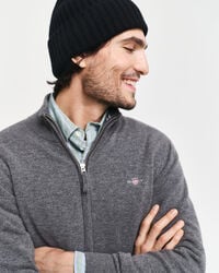 Cardigan zippé en laine d'agneau ultra-fine