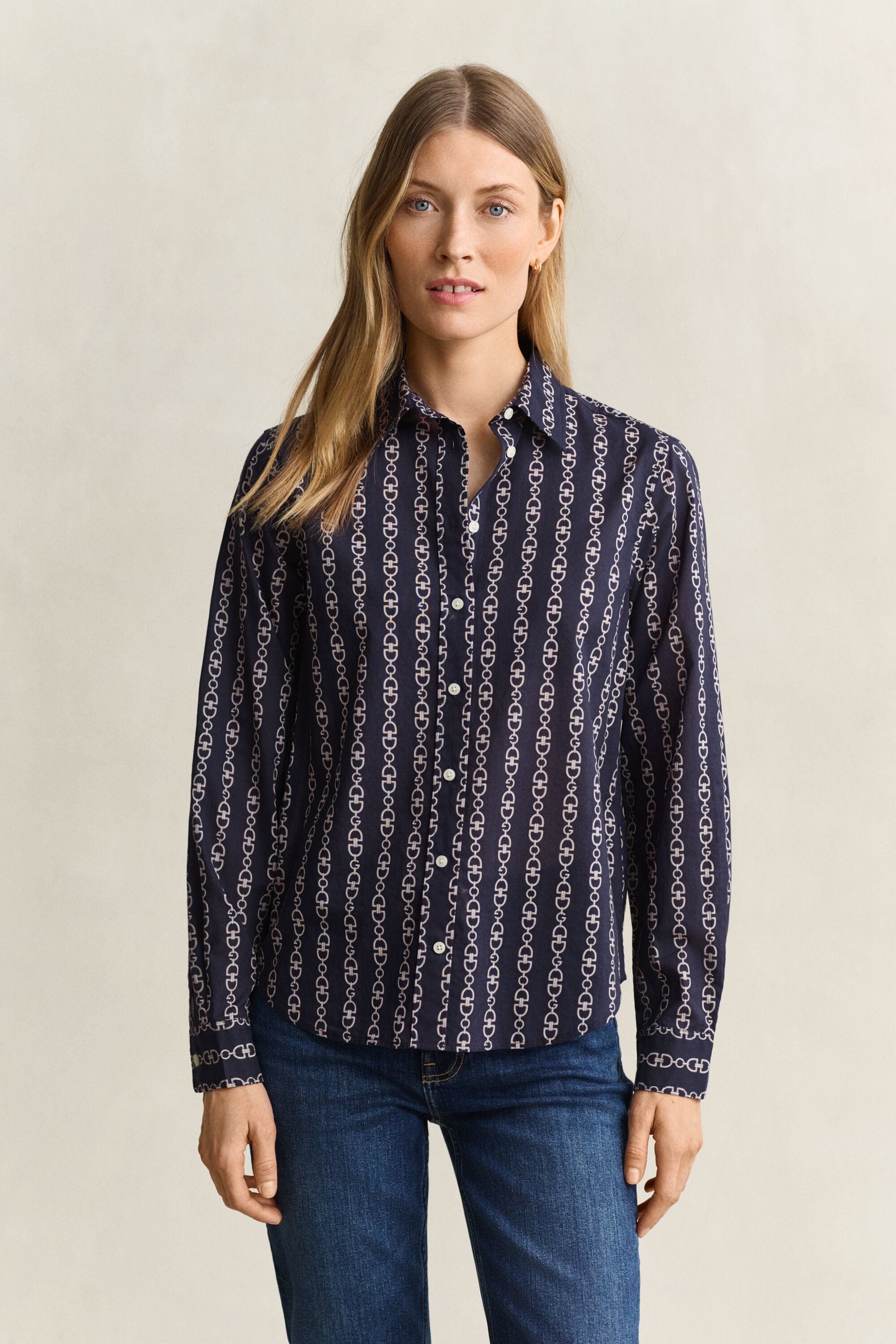 Chemise en voile de coton à motif imprimé