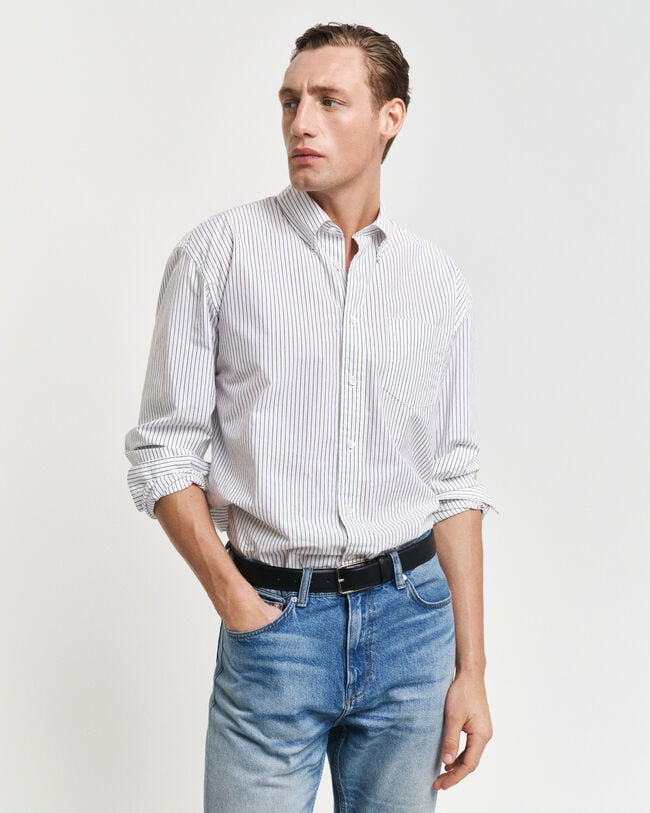 Chemise relaxed fit &agrave; rayures Heritage Poplin