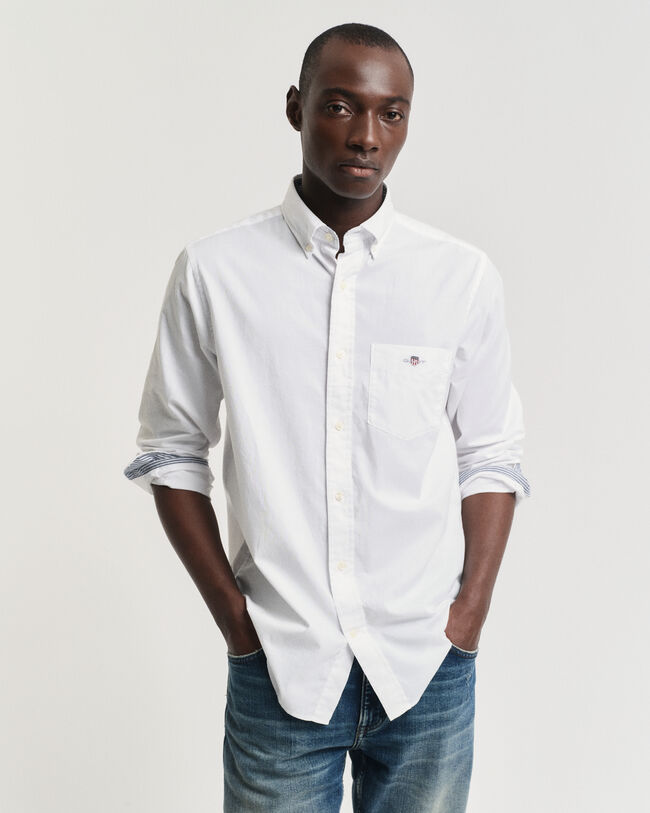 Basic Regular Fit Archive Shield hemd van katoenpoplin