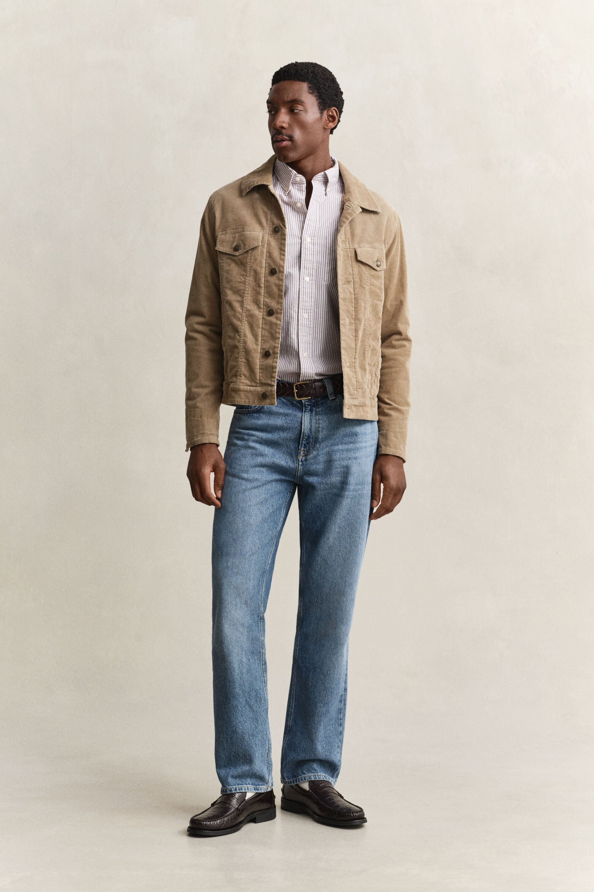 Classic Regular gestreept Oxford-hemd