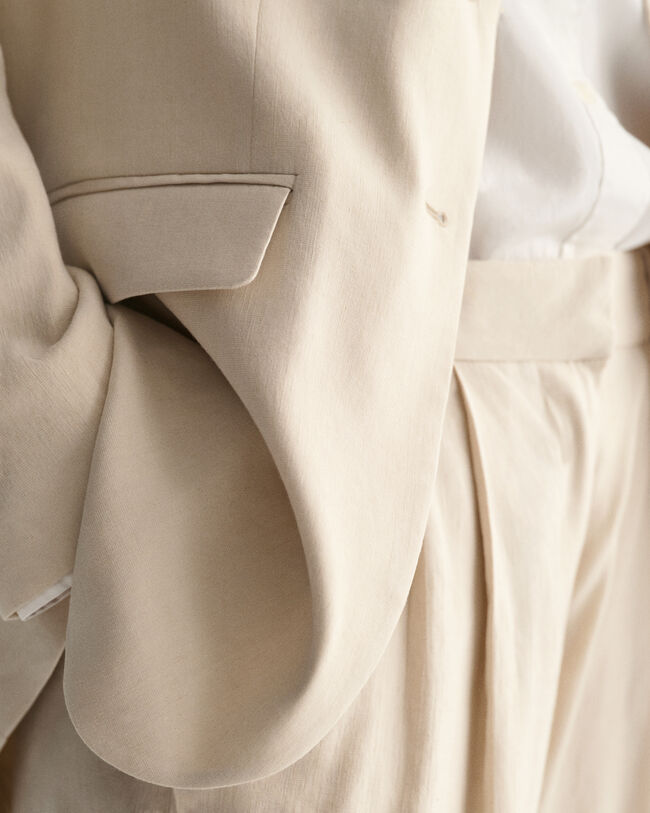 Veste blazer en lin stretch regular fit