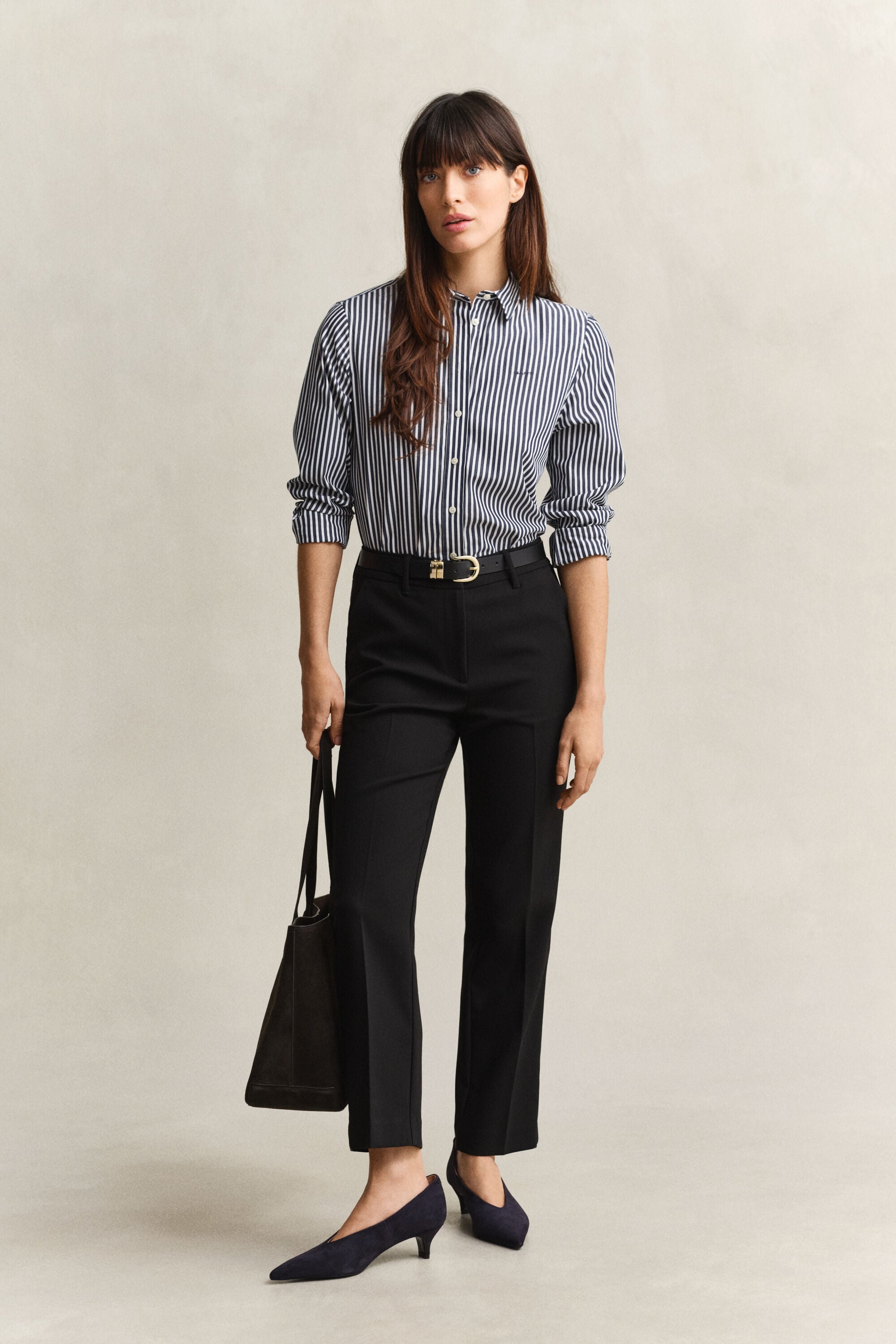 Classic Regular gestreept poplin hemd