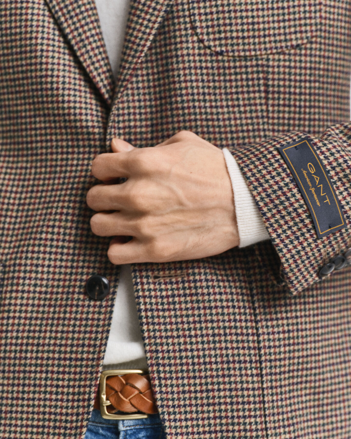 Slim Fit blazer met pied-de-poule ruitje