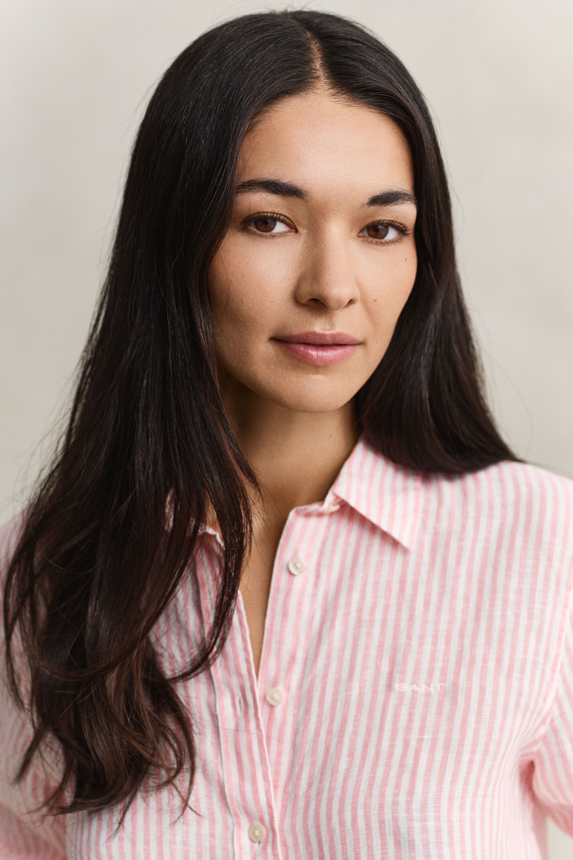 Regular Fit gestreept linnen overhemd