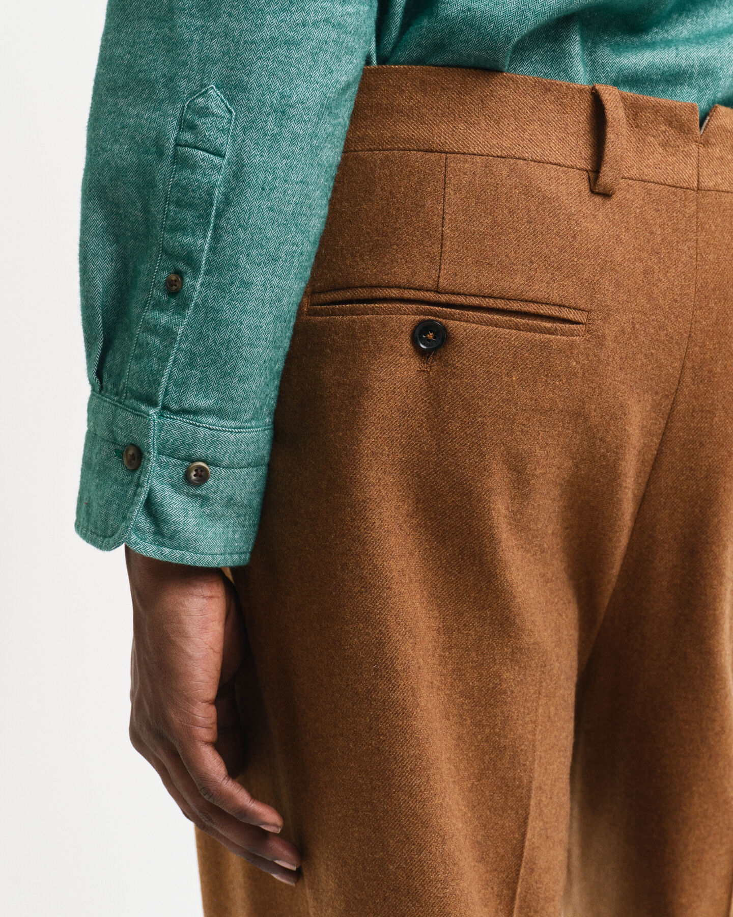 Chemise regular fit en flanelle &agrave; chevrons