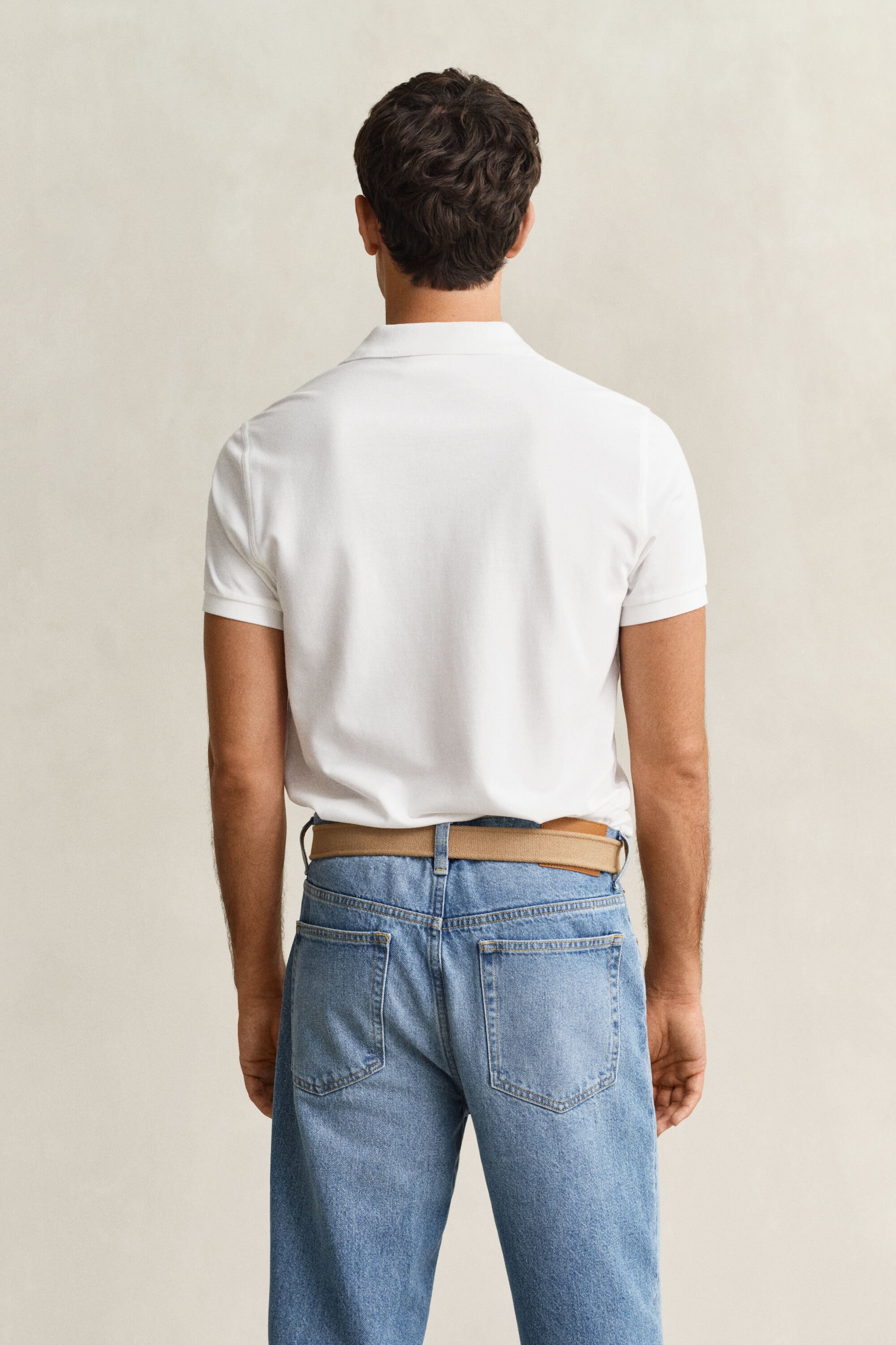 Slim Fit Shield piqué poloshirt