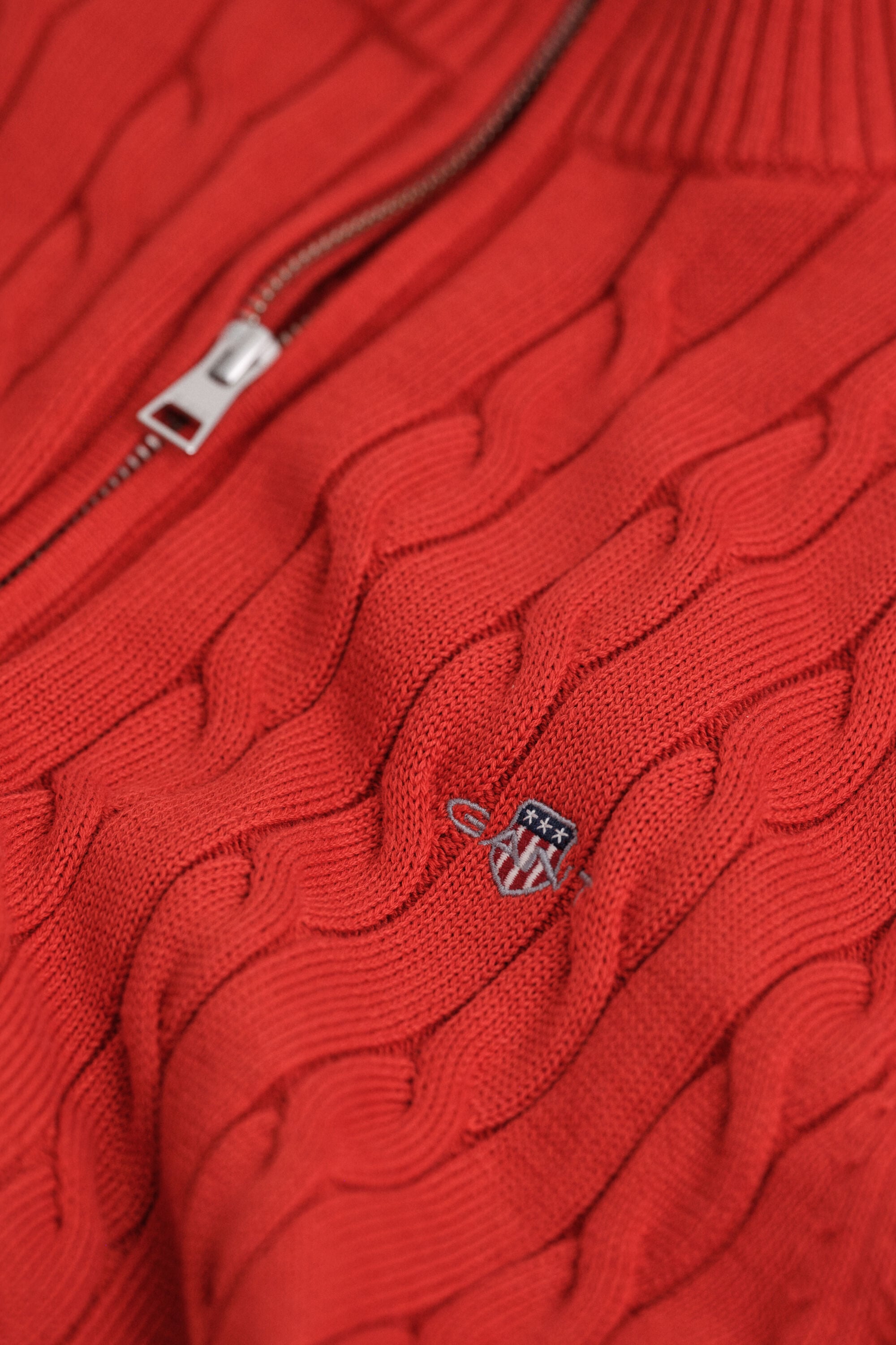 Pull à demi-zip en maille de coton torsadée