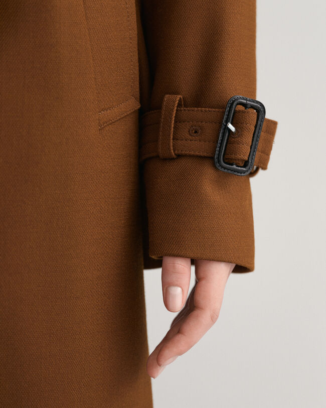 Trench-coat en laine mélangée