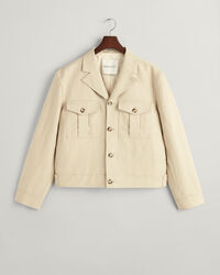 Veste de costume relaxed fit en coton et lin