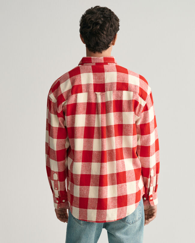 Oversized Buffalo Checked hemd met textuur