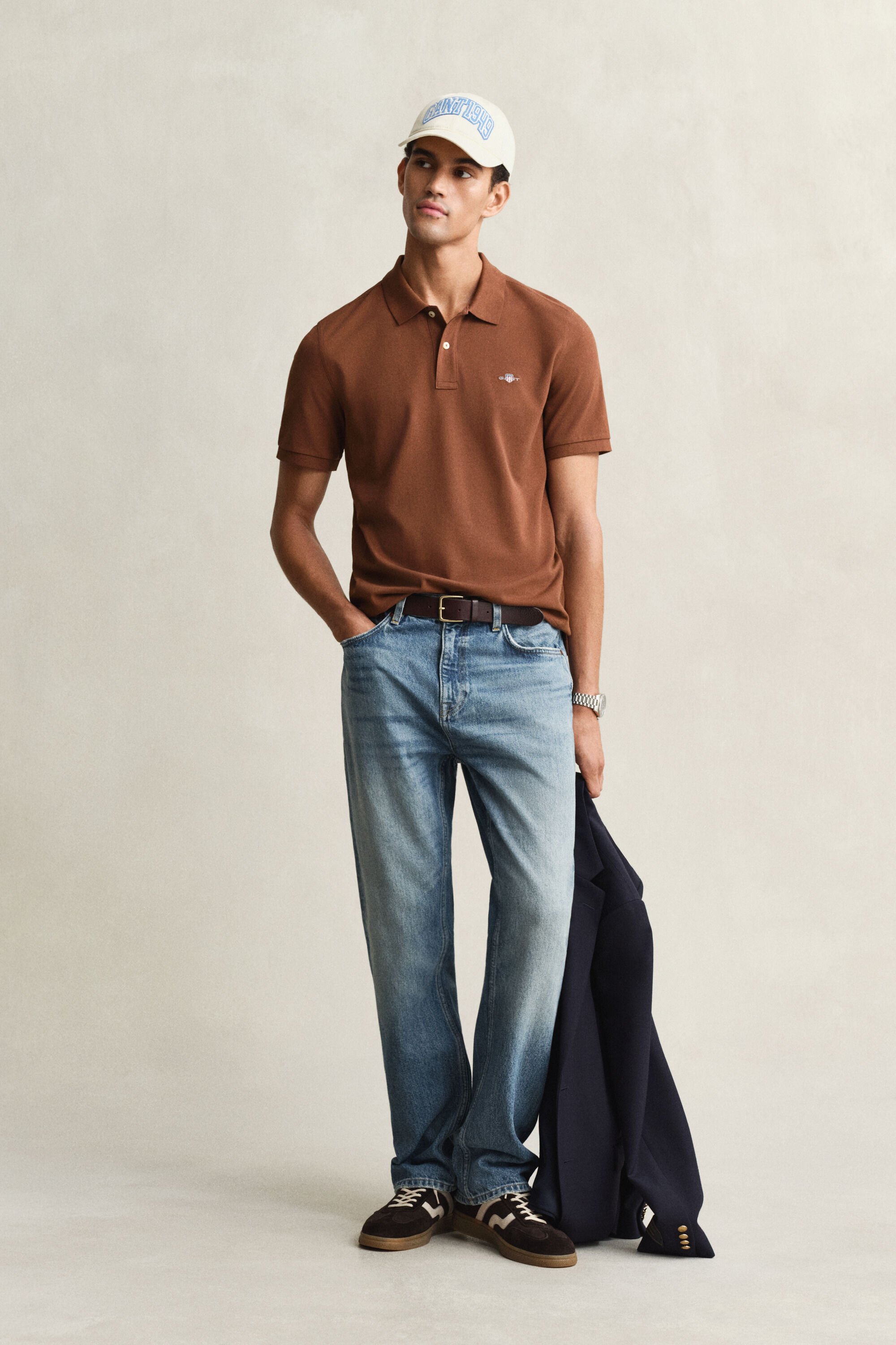 Polo coupe regular en coton piqué Shield