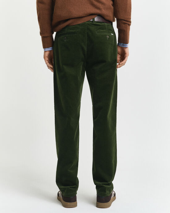 Pantalon chino regular fit en velours côtelé
