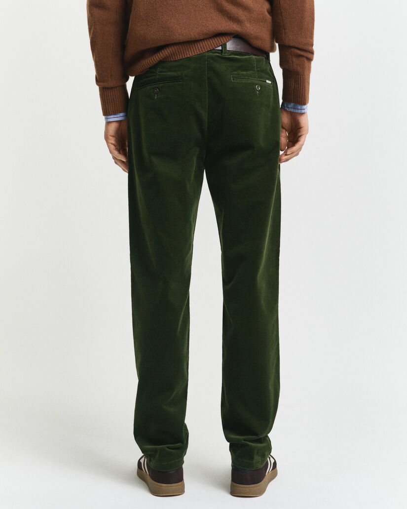 Pantalon chino regular fit en velours côtelé