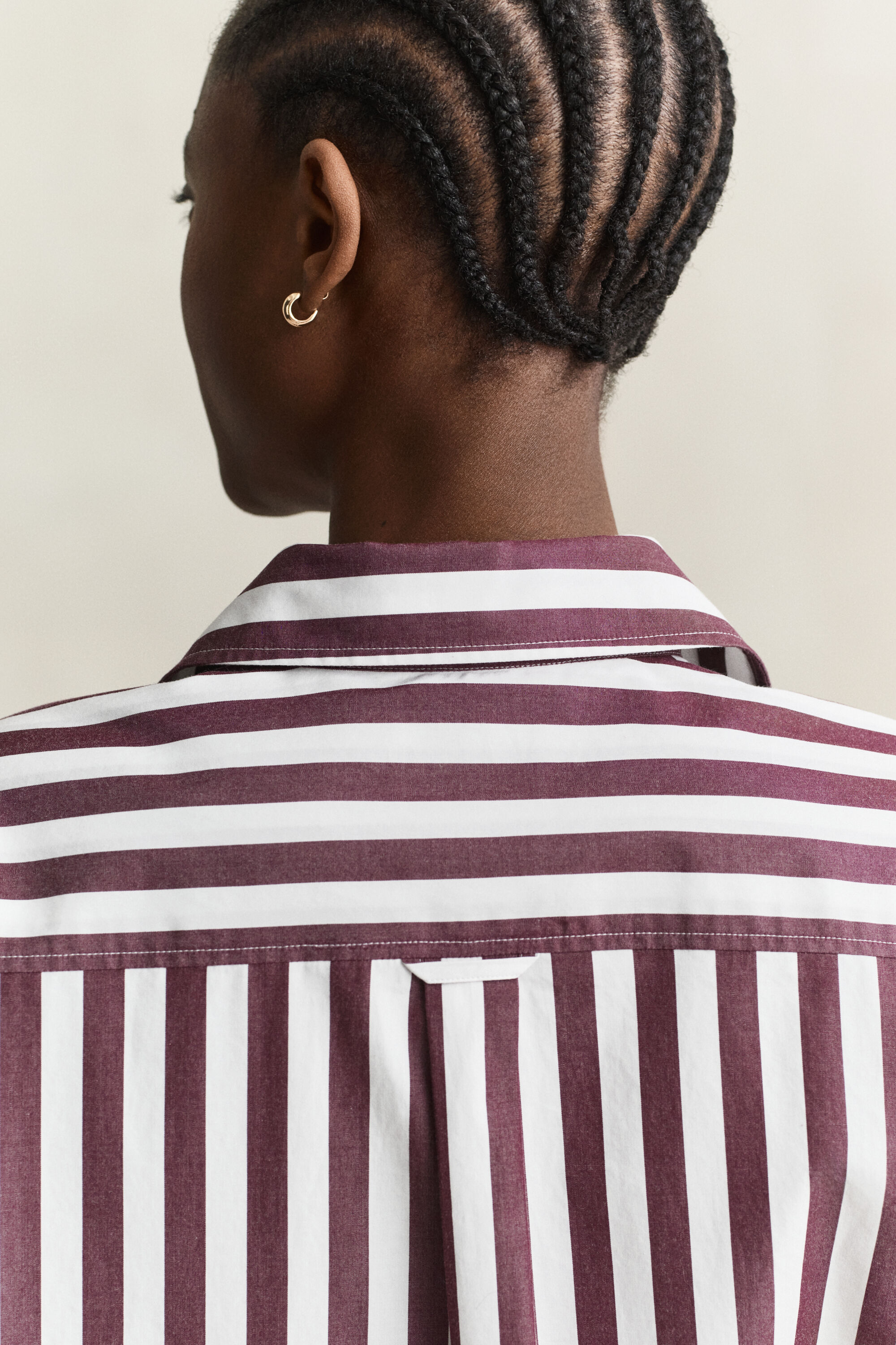 Chemise décontractée en popeline à rayures