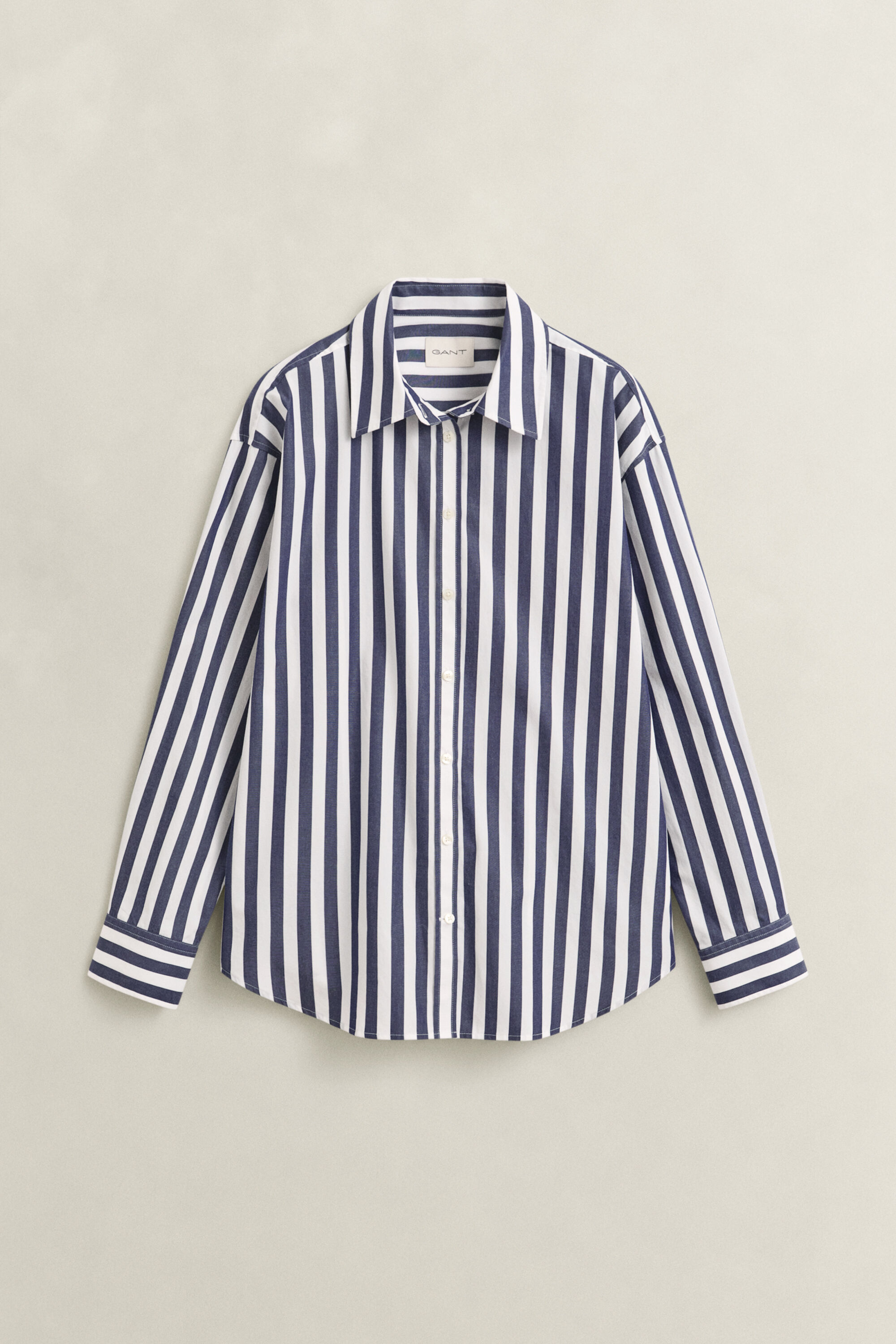 Chemise décontractée en popeline à rayures