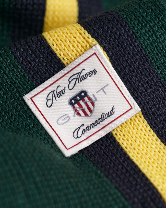 Gebreide gestreepte sjaal van wolmix