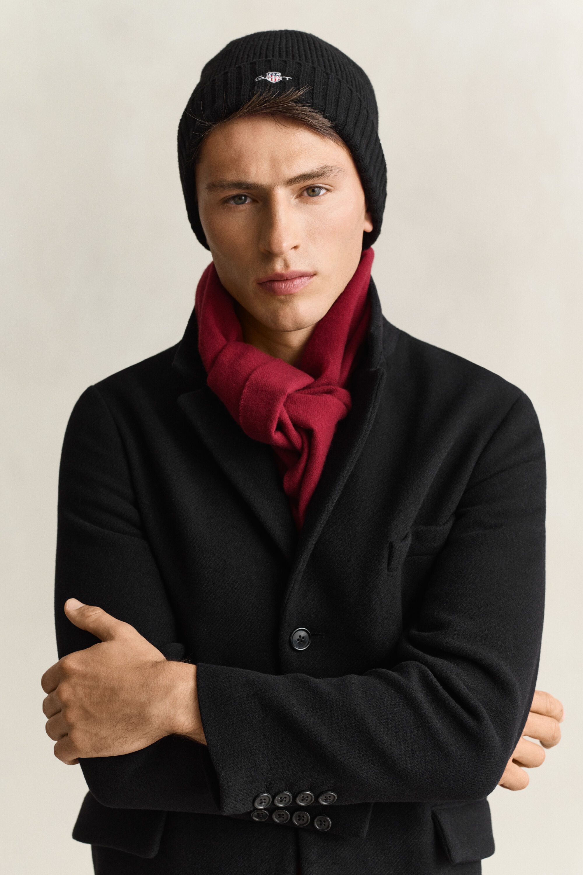 Bonnet en laine avec écusson