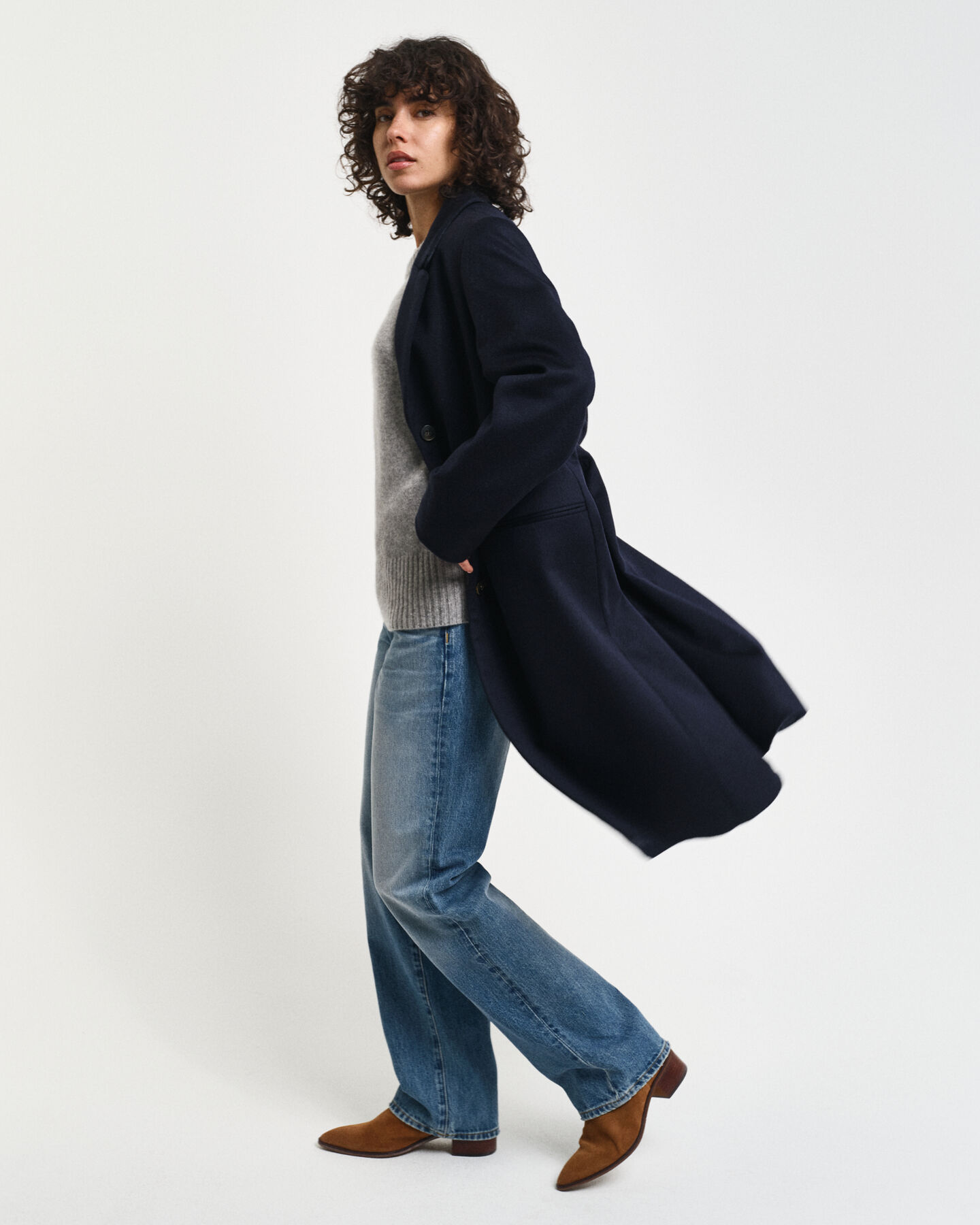 Klassieke Tailored Fit wollen jas