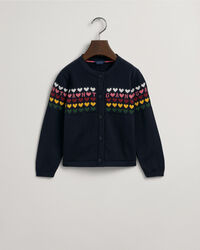 Girls gebreid vest met hartjes