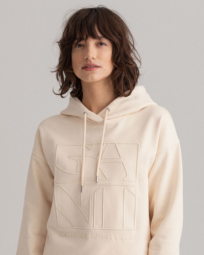 Tonal geborduurde Quadrat hoodie
