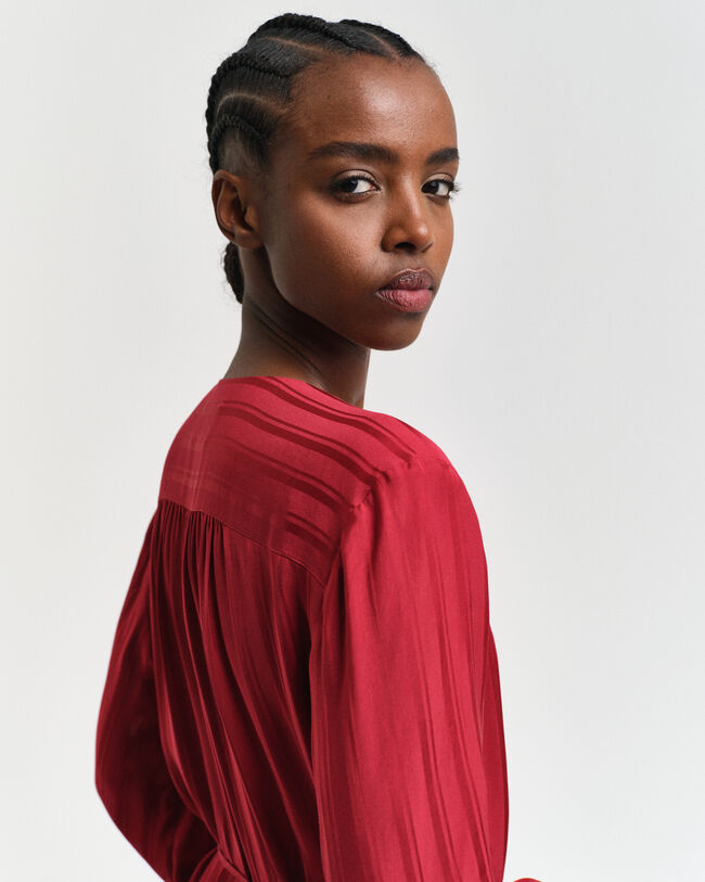 Satijnen hemdjurk met strepen