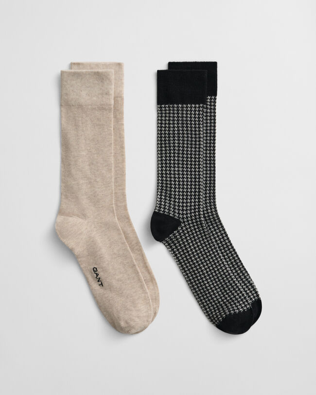 Coffret cadeau de 2 paires de chaussettes à motif pied-de-poule