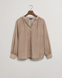Chemisier en coton et soie &agrave; carreaux