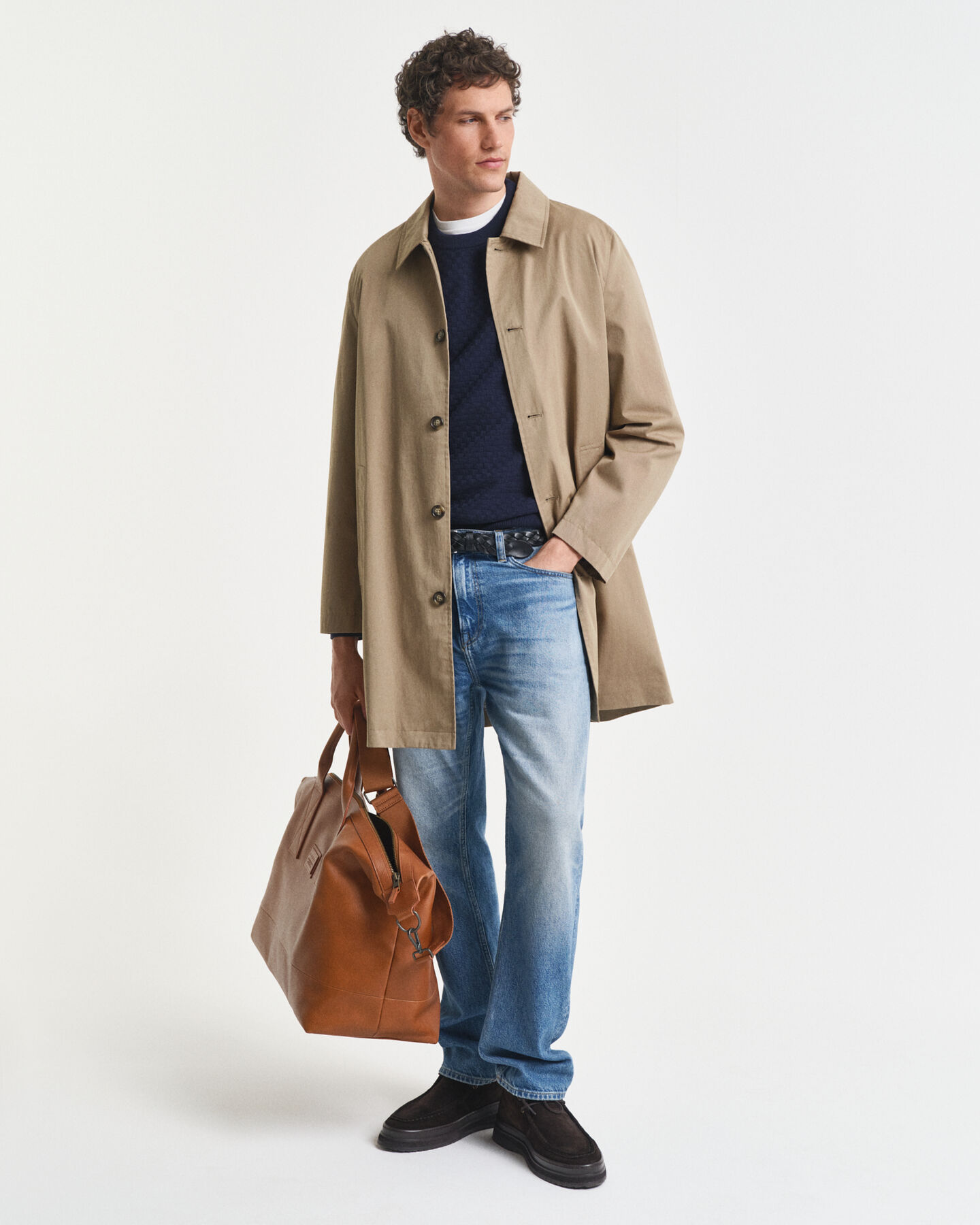 Trui met ronde hals met microtextuur