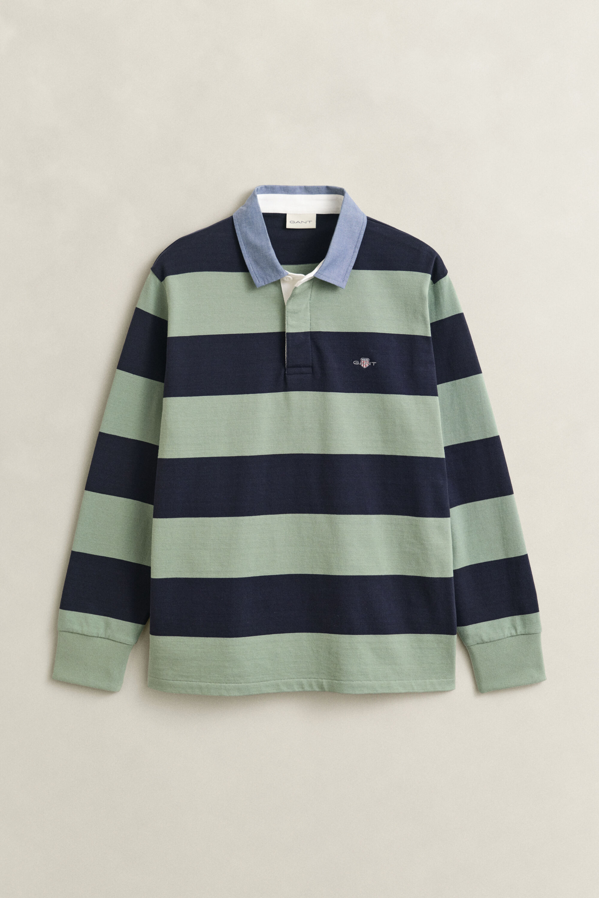 Heavy Rugger à rayures avec col en chambray