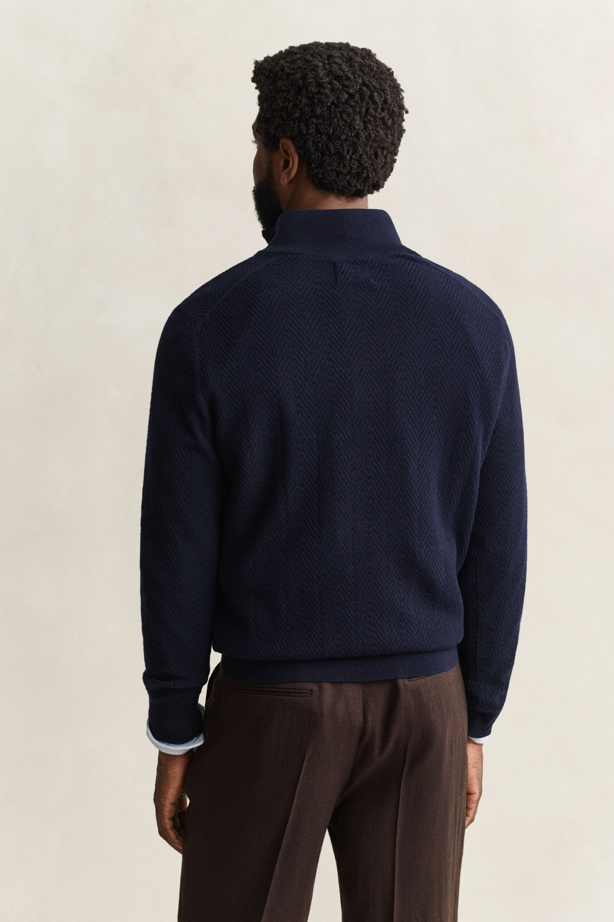 Pull à demi-zip avec chevrons