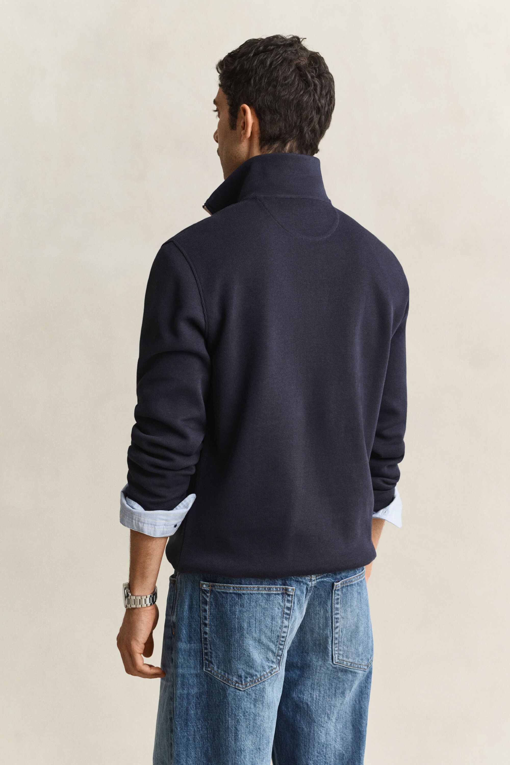 Sacker Rib sweatshirt met korte rits