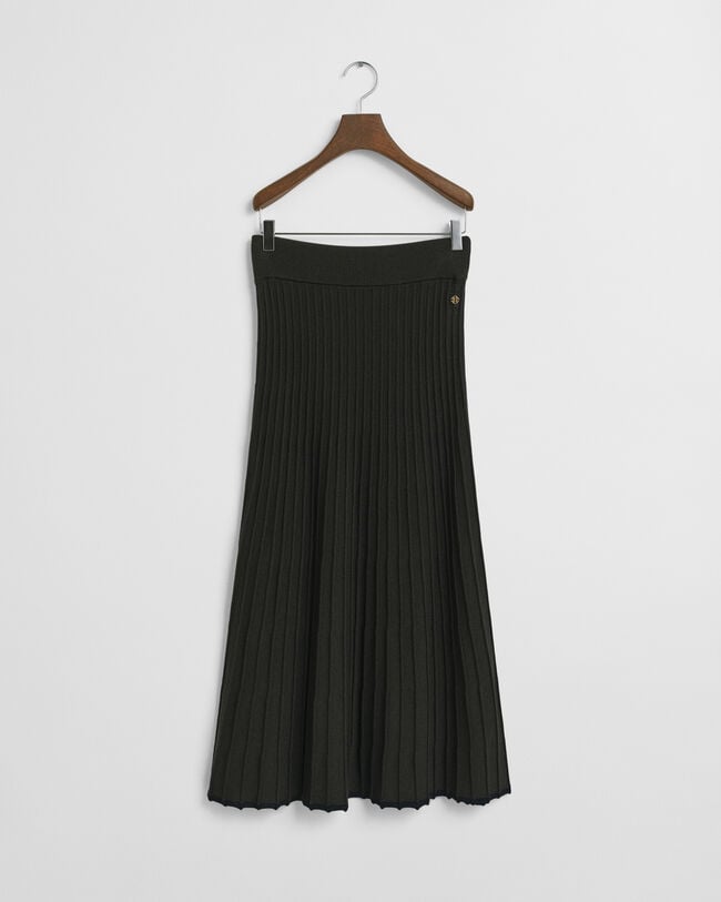 Contrast ribgebreide rok