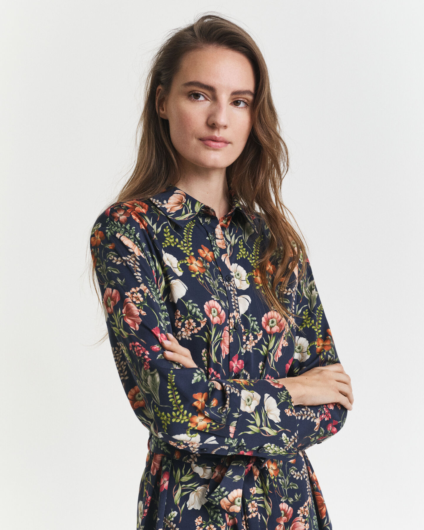 Hemdjurk met bloemenprint van viscose