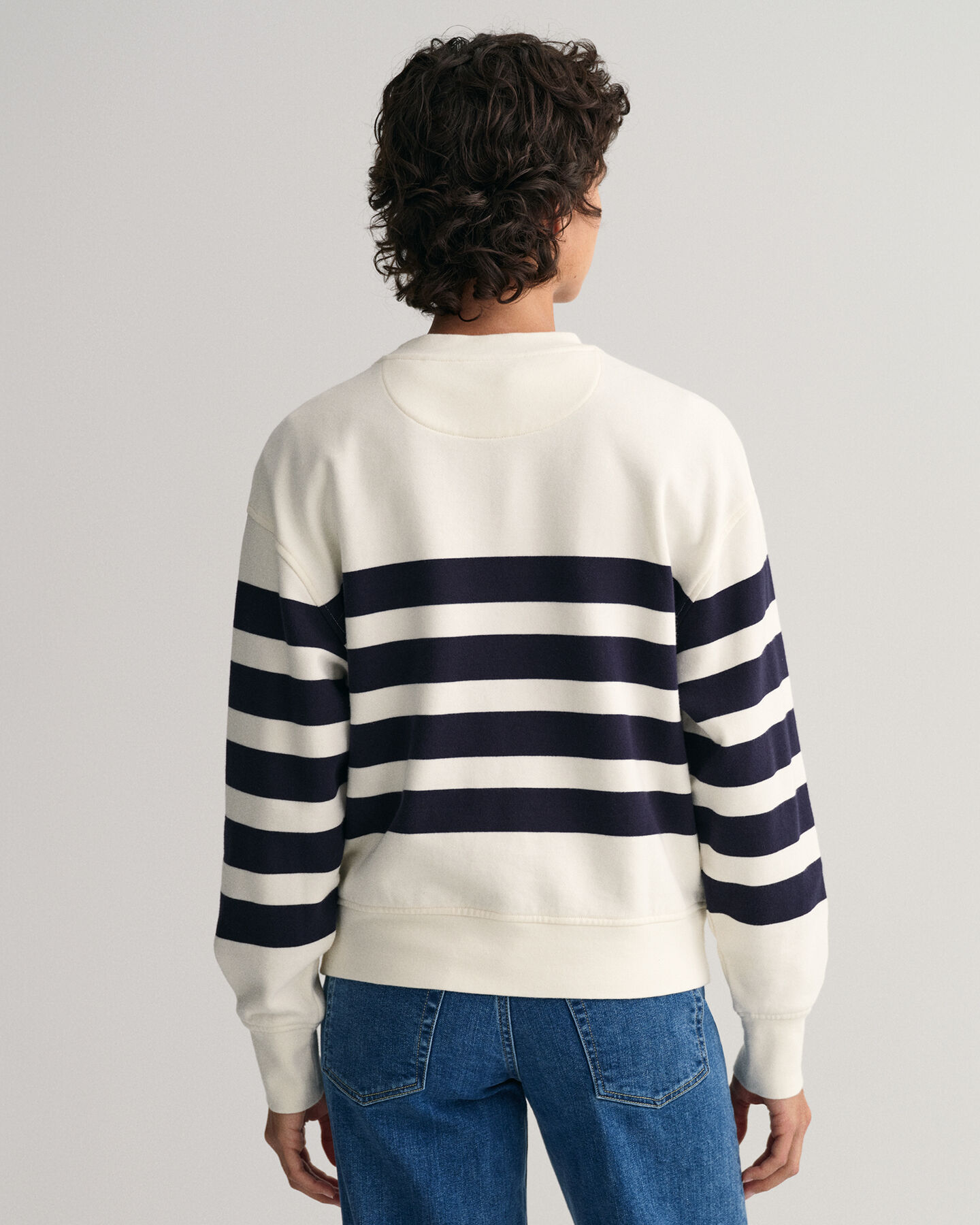 Sail Graphic sweatshirt met strepen en ronde hals