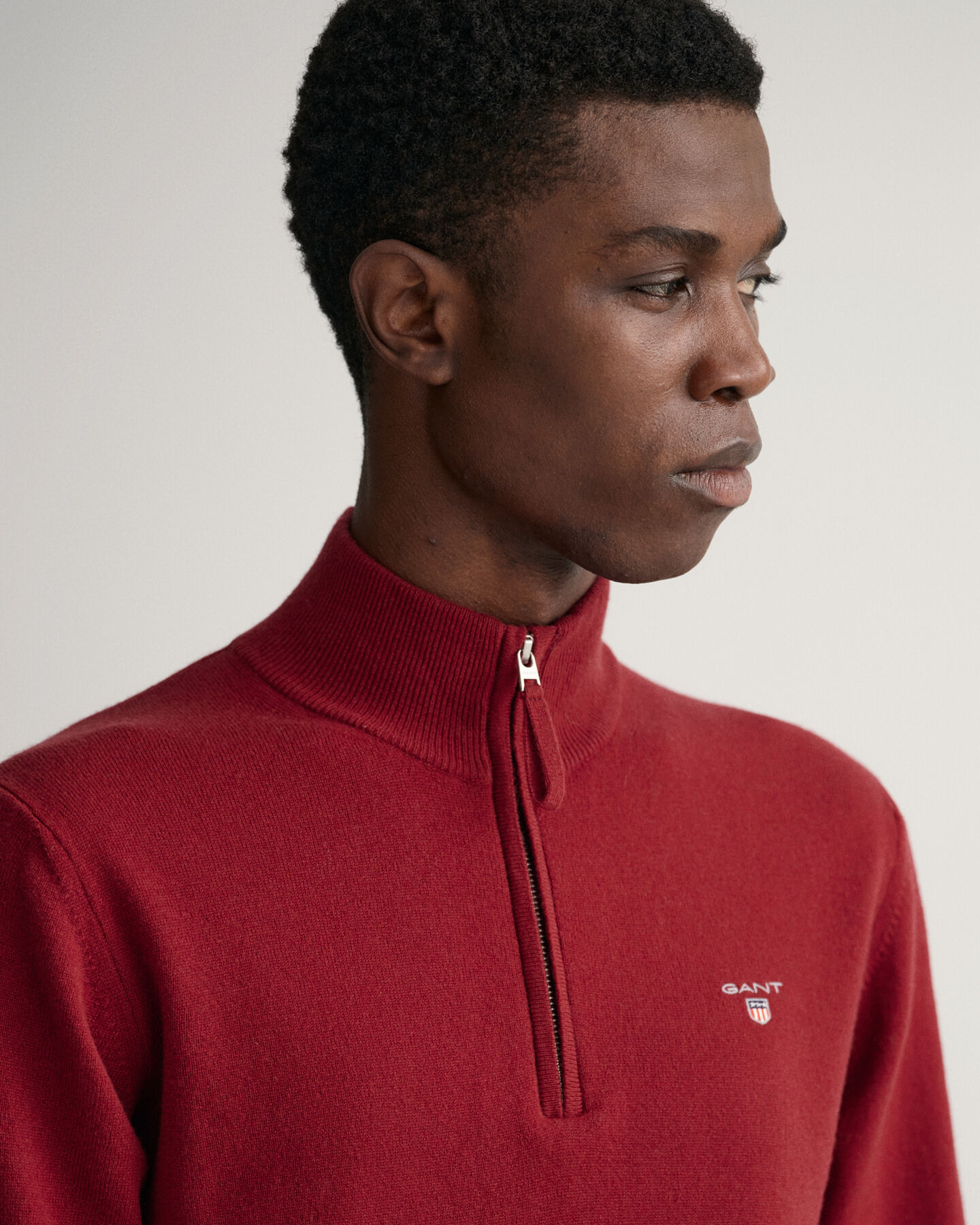 Trui met korte rits van buitengewoon zachte lamswol