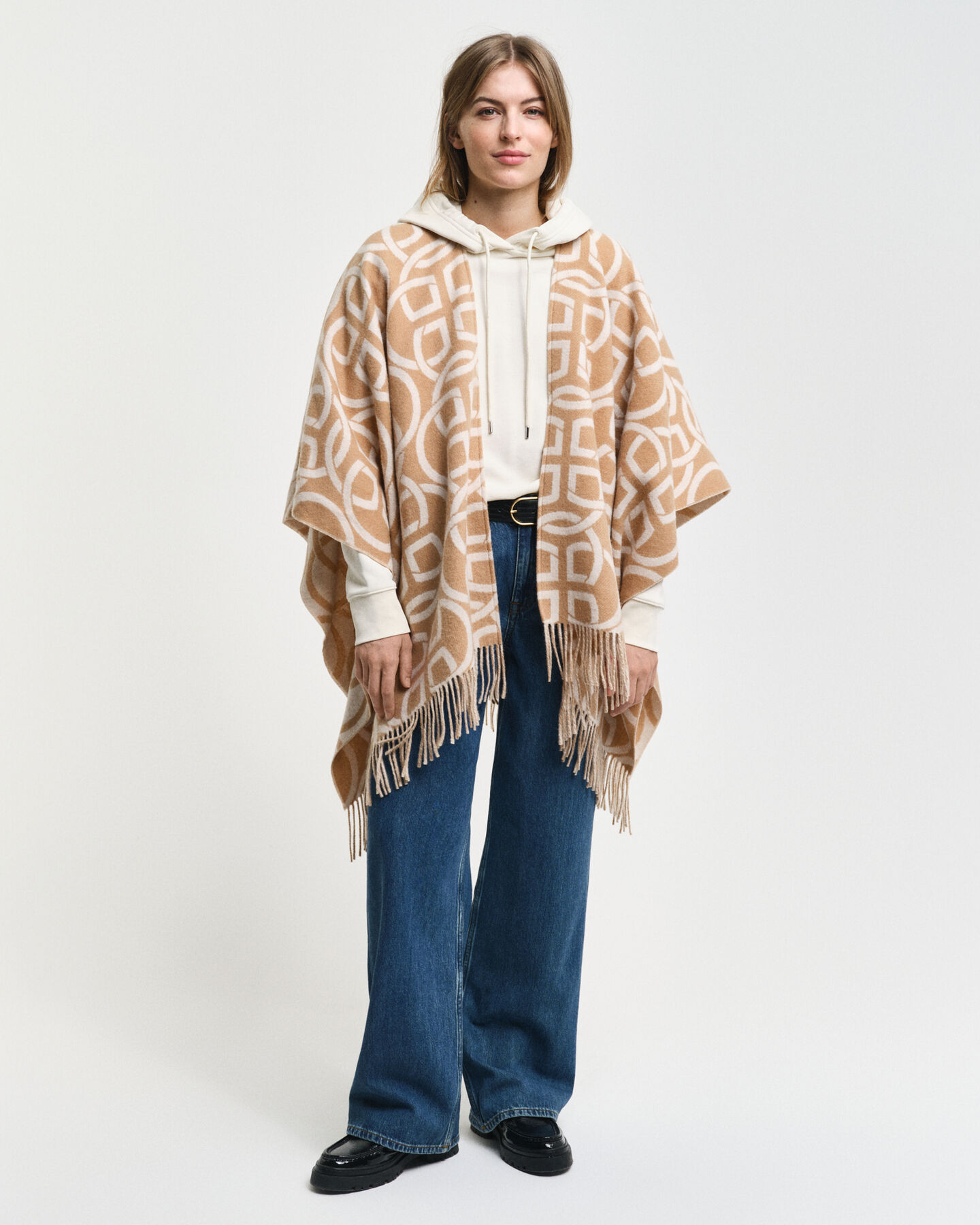 G Patterned wollen poncho