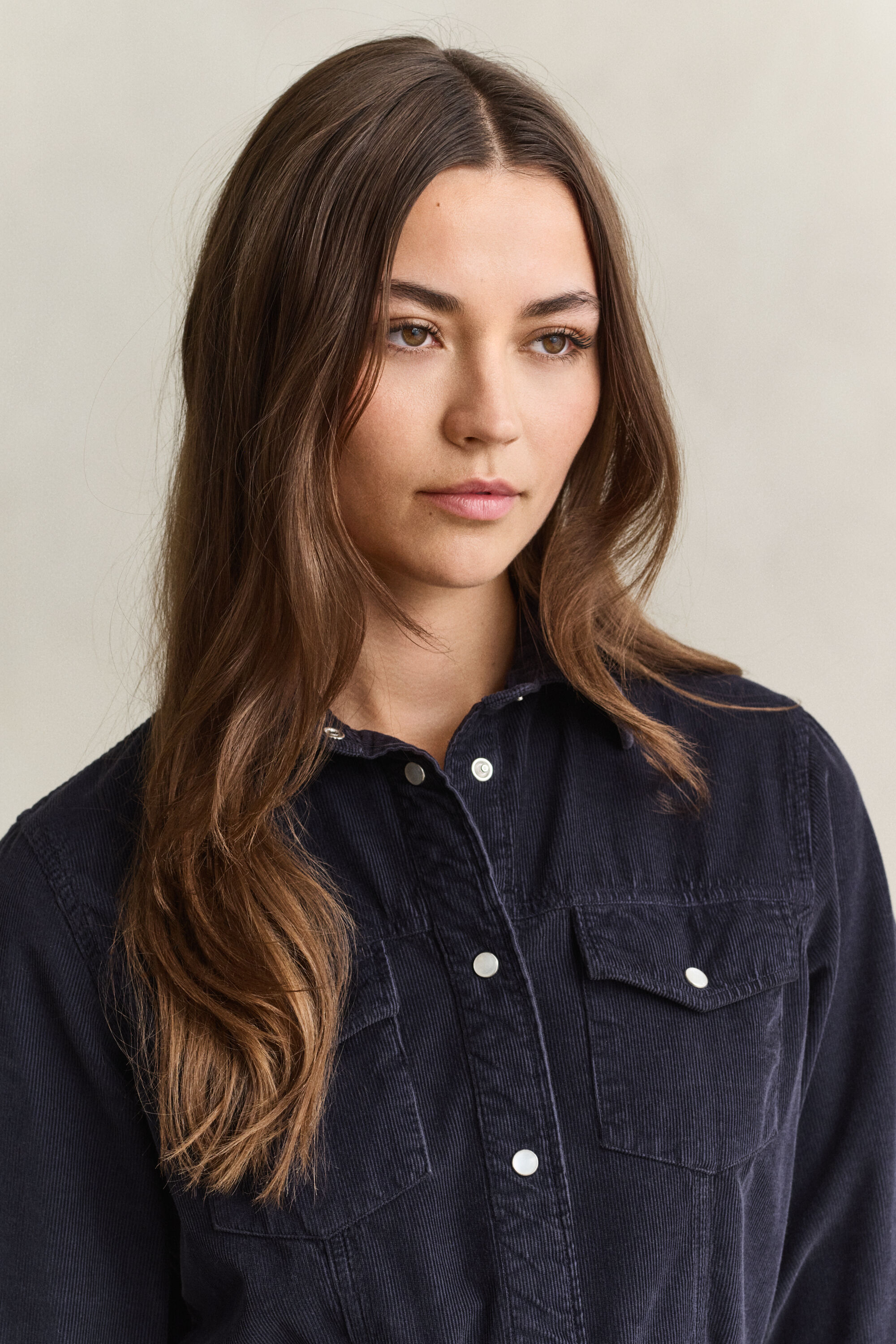 Corduroy hemdjurk met ceintuur