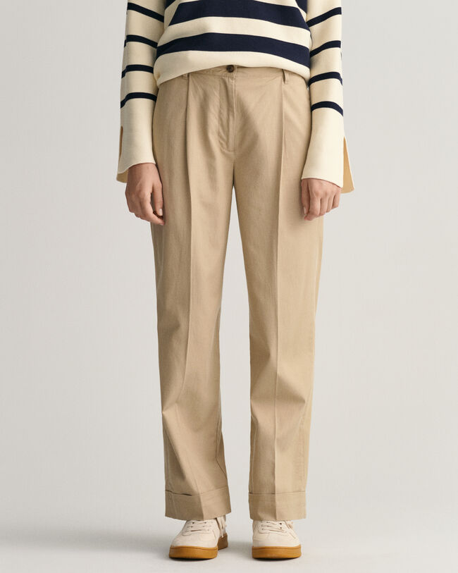 Pantalon chino relaxed fit &agrave; revers